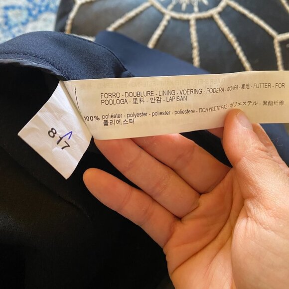 🌻 ZARA Navy Military Wrap Mini Skirt Gold Buttons Nautical Medium - Picture 5 of 5